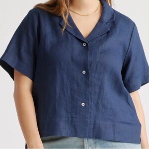 Quince 100% European Linen Short Sleeve Shirt size M